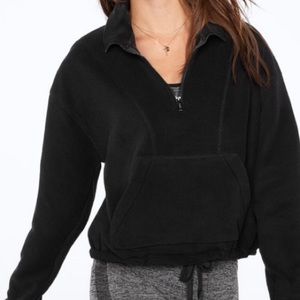 Prana Polar Escape Half Zip Hooded Pullover Black